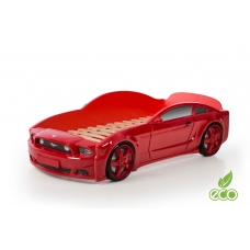 Кровать-машина "Мустанг" 3D (объемная пластиковая) красная