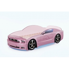  Кровать-машина "Мустанг" PLUS розовый металлик