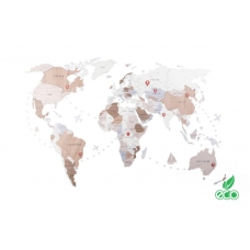 Интерьерная 3D Карта мира Unico из дерева